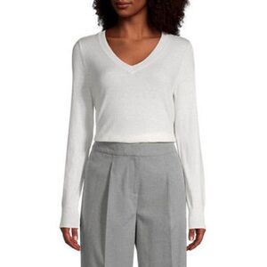 White V-Neck Sweater